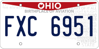 OH license plate FXC6951