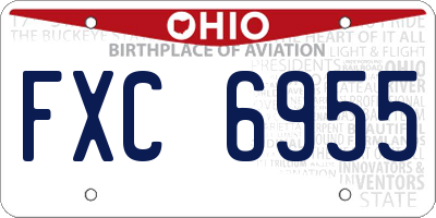 OH license plate FXC6955