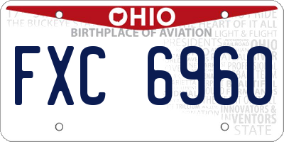 OH license plate FXC6960