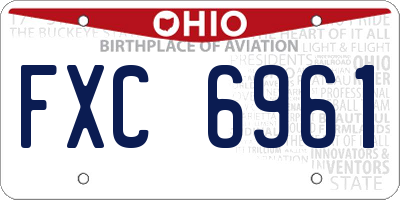 OH license plate FXC6961