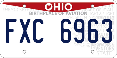 OH license plate FXC6963