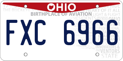 OH license plate FXC6966