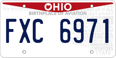 OH license plate FXC6971