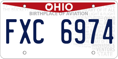 OH license plate FXC6974