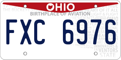 OH license plate FXC6976