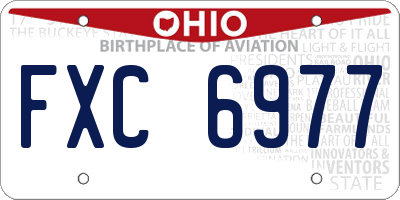OH license plate FXC6977