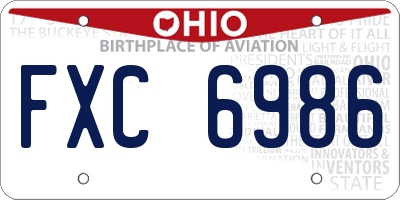 OH license plate FXC6986