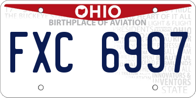 OH license plate FXC6997