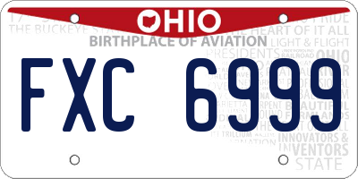 OH license plate FXC6999