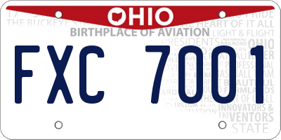 OH license plate FXC7001