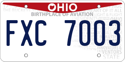 OH license plate FXC7003