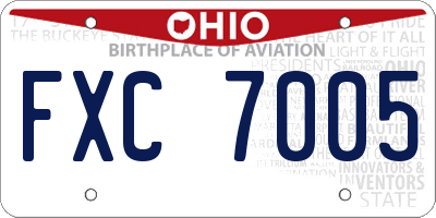 OH license plate FXC7005