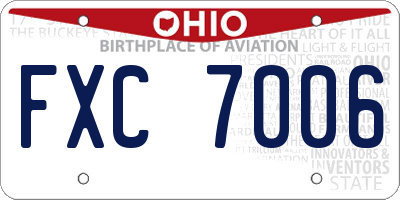 OH license plate FXC7006