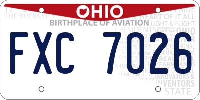 OH license plate FXC7026