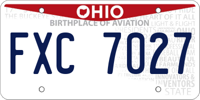 OH license plate FXC7027