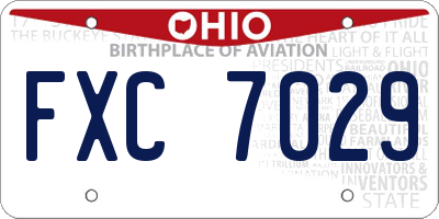 OH license plate FXC7029
