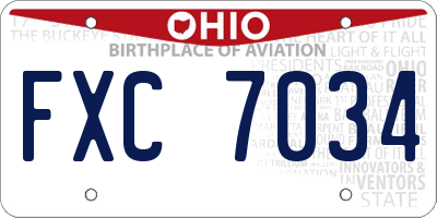 OH license plate FXC7034