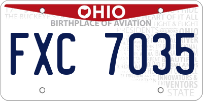 OH license plate FXC7035