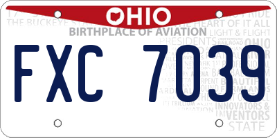 OH license plate FXC7039