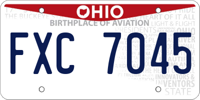 OH license plate FXC7045