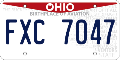OH license plate FXC7047