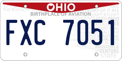 OH license plate FXC7051