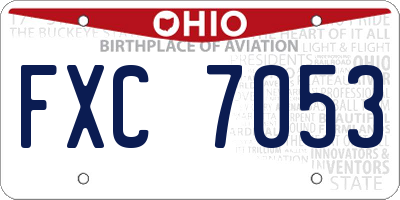 OH license plate FXC7053