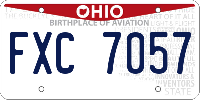 OH license plate FXC7057