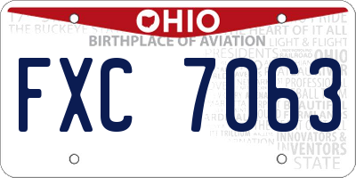 OH license plate FXC7063