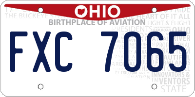 OH license plate FXC7065