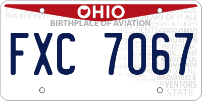 OH license plate FXC7067