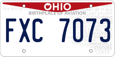 OH license plate FXC7073