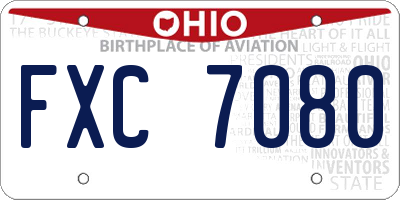 OH license plate FXC7080