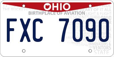 OH license plate FXC7090