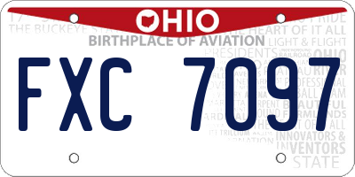OH license plate FXC7097