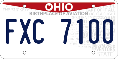 OH license plate FXC7100