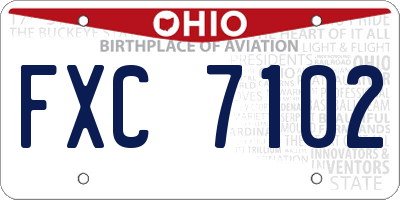 OH license plate FXC7102