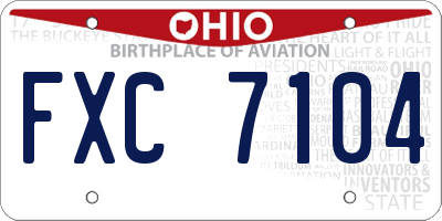 OH license plate FXC7104
