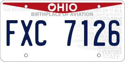 OH license plate FXC7126
