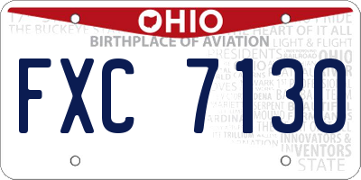 OH license plate FXC7130