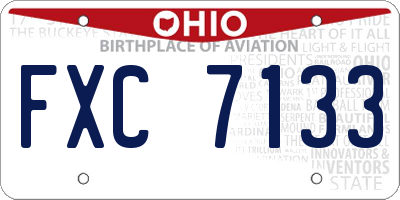 OH license plate FXC7133