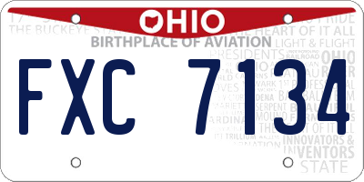 OH license plate FXC7134