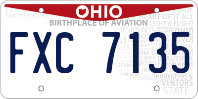 OH license plate FXC7135