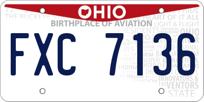 OH license plate FXC7136