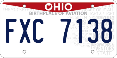 OH license plate FXC7138