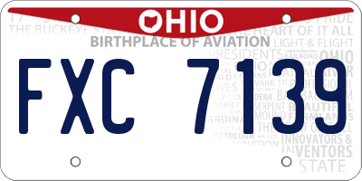 OH license plate FXC7139