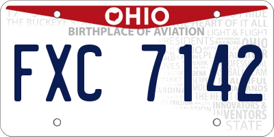 OH license plate FXC7142