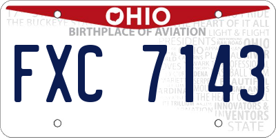 OH license plate FXC7143