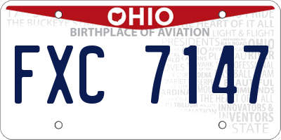 OH license plate FXC7147