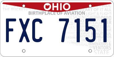 OH license plate FXC7151